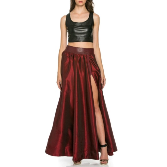 TOV Holy Dresses & Skirts - Wine Maxi Skirt TOV Holy Dresses & Skirts - Wine Maxi Skirt